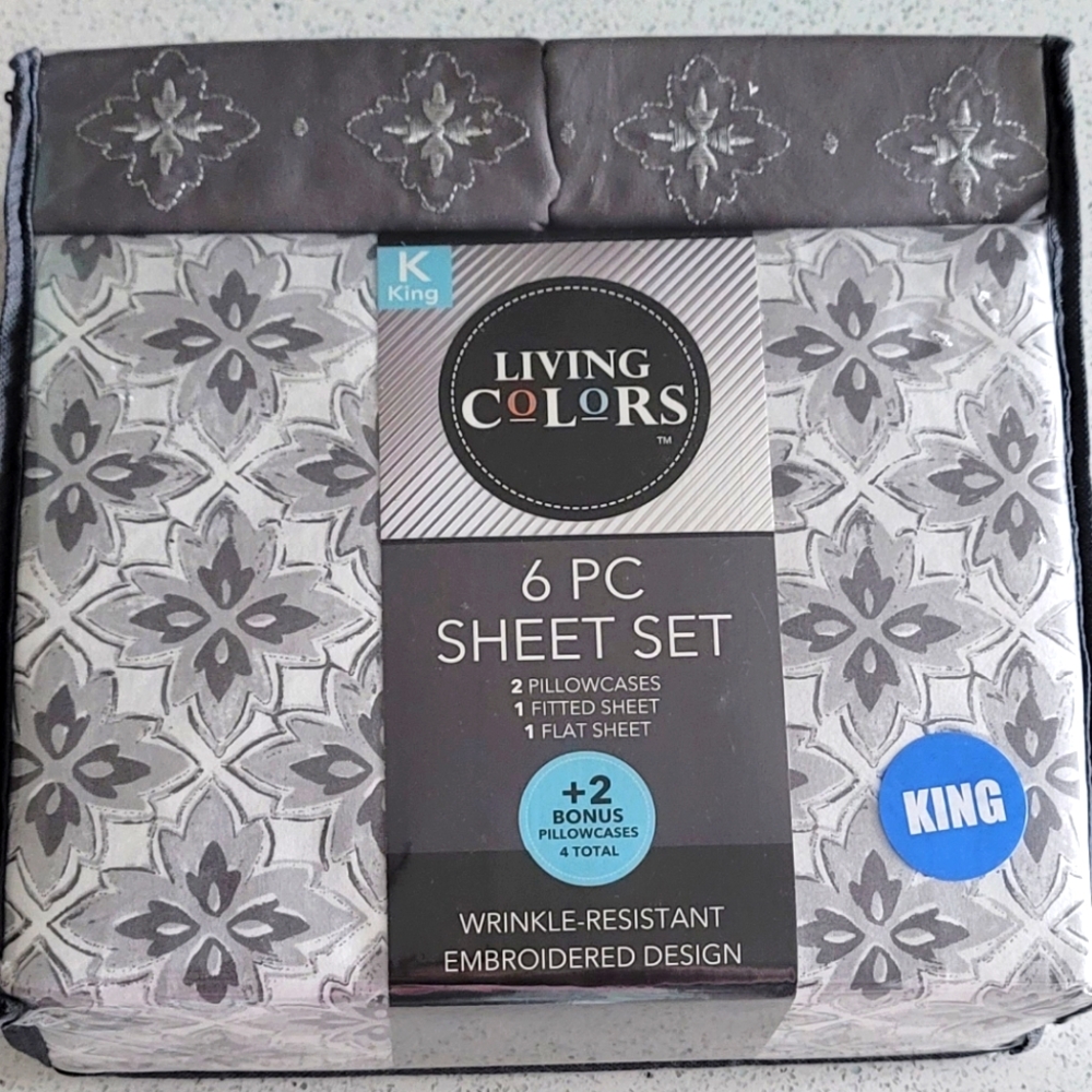 Living Colors 6 PC King Sheet Set